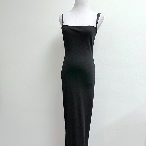 Dolce & gabbana black knit maxi dress 38 S wiggle slip - Picture 1 of 5
